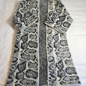 Dex Black and Cream Patterned Cardigan